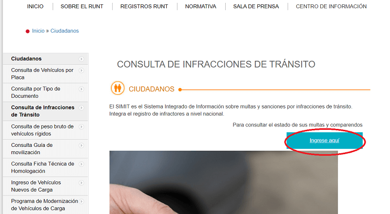 consultar multas infracciones transito colombia runt